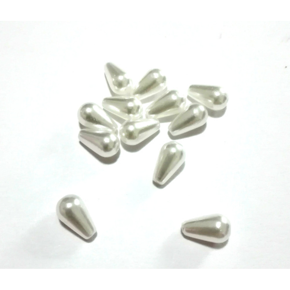Plastic Drop Pearls - White Color